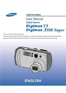 Samsung Digimax 3500 Super manual. Camera Instructions.